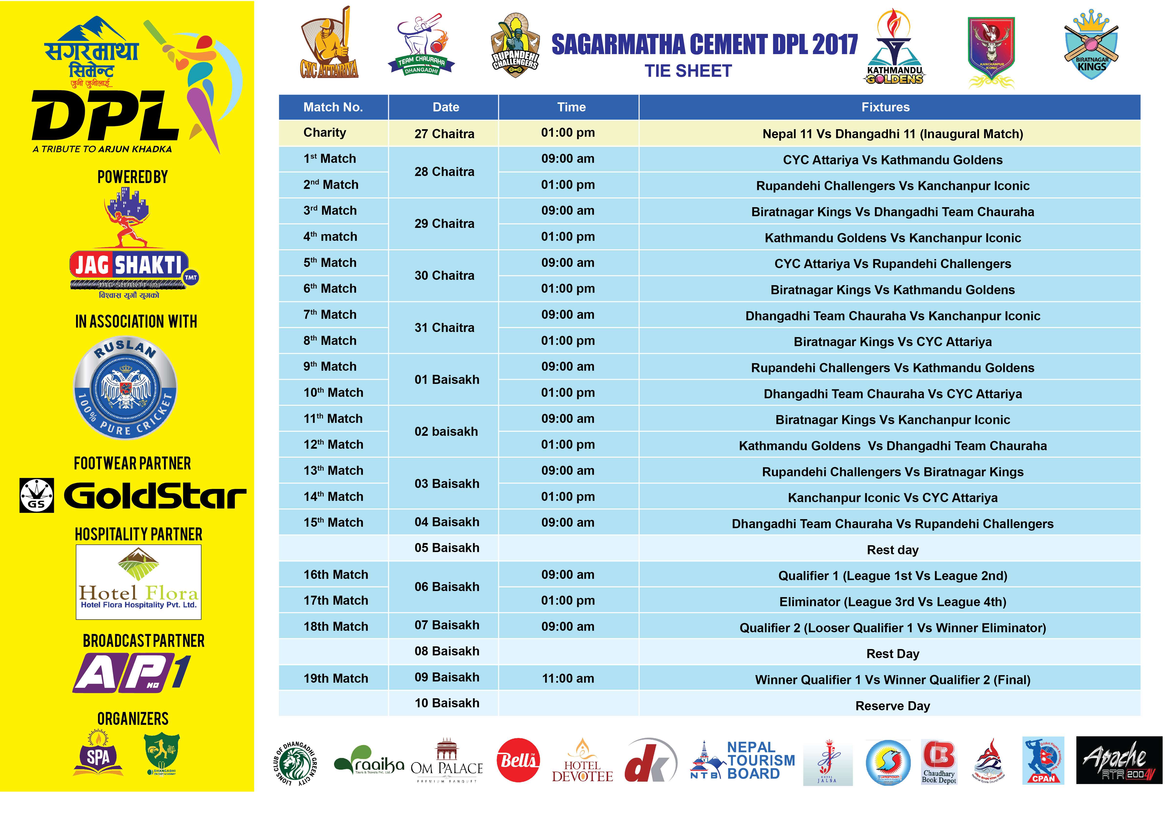DPL Full Schedule